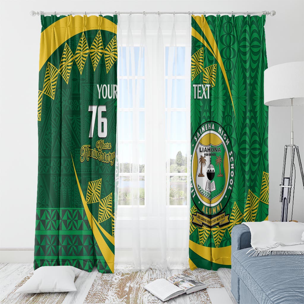 Personalised Tonga Liahona-Saineha High School Window Curtain Happy 76 Years Anniversary LT14 - Polynesian Pride