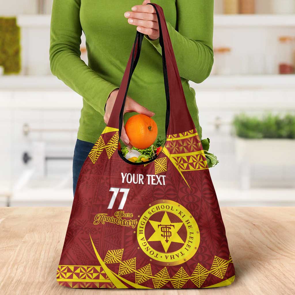 Personalised Tonga High School Grocery Bag Happy 77 Years Anniversary
