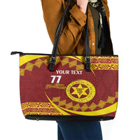 Personalised Tonga High School Leather Tote Bag Happy 77 Years Anniversary