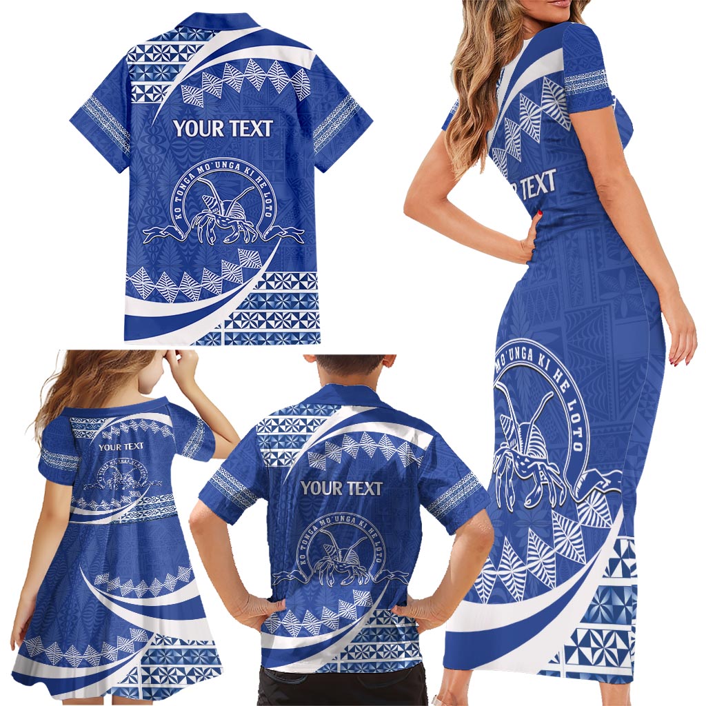 Personalised Tonga Tupou College Toloa Family Matching Short Sleeve Bodycon Dress and Hawaiian Shirt Happy 158 Years Anniversary