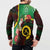 Long God Yumi Stanap Vanuatu Button Sweatshirt Tropical Flowers Aboriginal Pattern