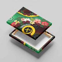 Long God Yumi Stanap Vanuatu Canvas Wall Art Tropical Flowers Aboriginal Pattern