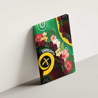 Long God Yumi Stanap Vanuatu Canvas Wall Art Tropical Flowers Aboriginal Pattern