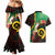 Long God Yumi Stanap Vanuatu Couples Matching Mermaid Dress and Hawaiian Shirt Tropical Flowers Aboriginal Pattern