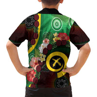 Long God Yumi Stanap Vanuatu Family Matching Puletasi and Hawaiian Shirt Tropical Flowers Aboriginal Pattern