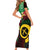 Long God Yumi Stanap Vanuatu Family Matching Short Sleeve Bodycon Dress and Hawaiian Shirt Tropical Flowers Aboriginal Pattern