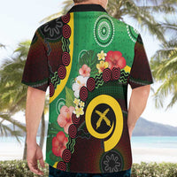 Long God Yumi Stanap Vanuatu Hawaiian Shirt Tropical Flowers Aboriginal Pattern
