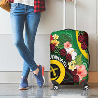 Long God Yumi Stanap Vanuatu Luggage Cover Tropical Flowers Aboriginal Pattern
