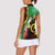 Long God Yumi Stanap Vanuatu Women Sleeveless Polo Shirt Tropical Flowers Aboriginal Pattern
