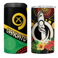 Tamtam Drum Vanuatu 4 in 1 Can Cooler Tumbler Boar Tusk Aboriginal Flag Style