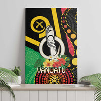 Tamtam Drum Vanuatu Canvas Wall Art Boar Tusk Aboriginal Flag Style