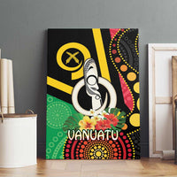 Tamtam Drum Vanuatu Canvas Wall Art Boar Tusk Aboriginal Flag Style