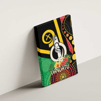 Tamtam Drum Vanuatu Canvas Wall Art Boar Tusk Aboriginal Flag Style