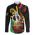 Tamtam Drum Vanuatu Family Matching Off Shoulder Short Dress and Hawaiian Shirt Boar Tusk Aboriginal Flag Style