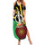 Tamtam Drum Vanuatu Family Matching Summer Maxi Dress and Hawaiian Shirt Boar Tusk Aboriginal Flag Style