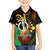 Tamtam Drum Vanuatu Family Matching Summer Maxi Dress and Hawaiian Shirt Boar Tusk Aboriginal Flag Style
