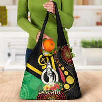 Tamtam Drum Vanuatu Grocery Bag Boar Tusk Aboriginal Flag Style