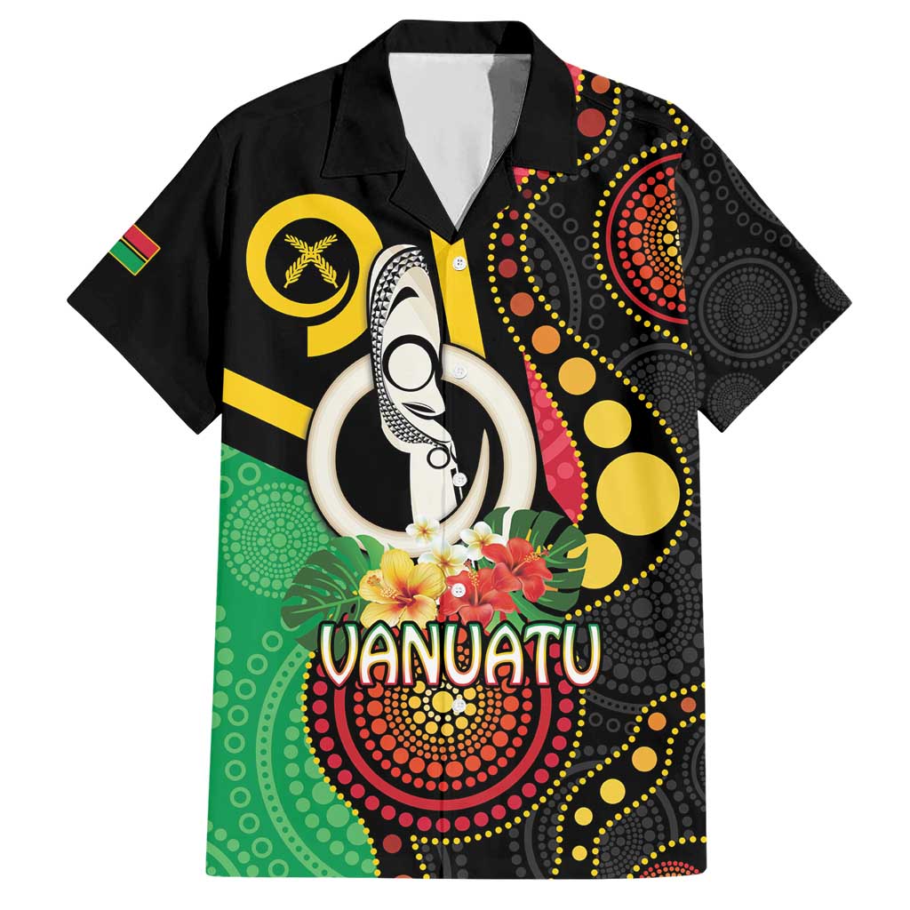 Tamtam Drum Vanuatu Hawaiian Shirt Boar Tusk Aboriginal Flag Style