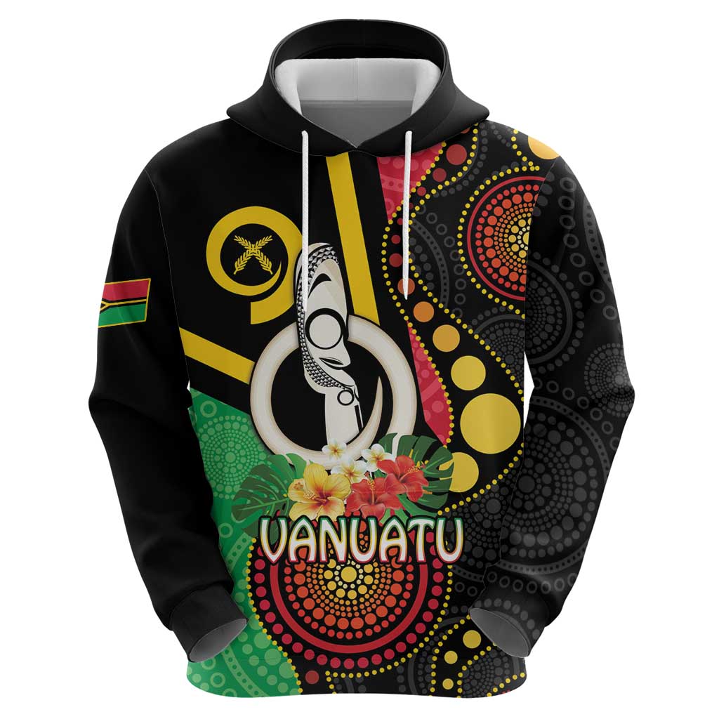 Tamtam Drum Vanuatu Hoodie Boar Tusk Aboriginal Flag Style