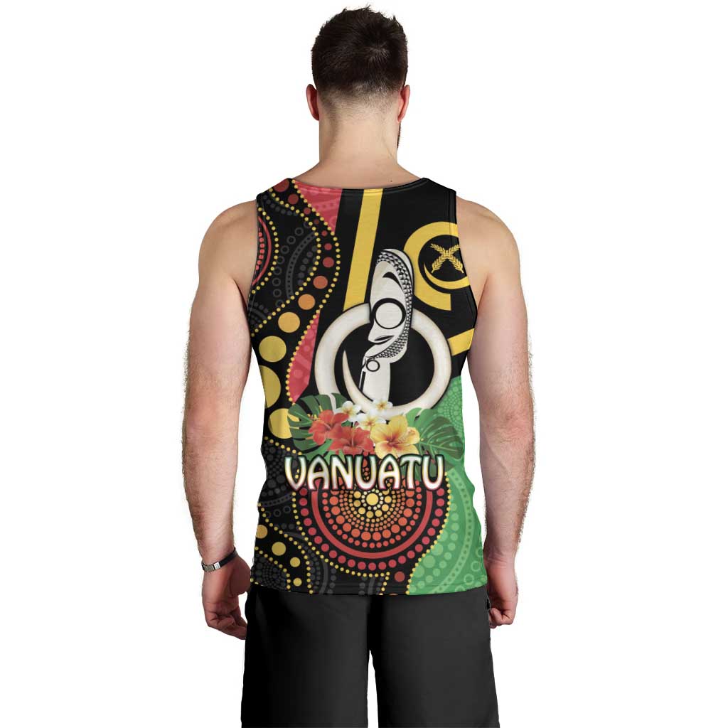 Tamtam Drum Vanuatu Men Tank Top Boar Tusk Aboriginal Flag Style