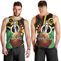 Tamtam Drum Vanuatu Men Tank Top Boar Tusk Aboriginal Flag Style