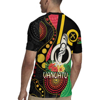 Tamtam Drum Vanuatu Rugby Jersey Boar Tusk Aboriginal Flag Style