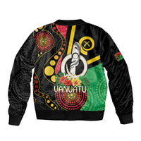 Tamtam Drum Vanuatu Sleeve Zip Bomber Jacket Boar Tusk Aboriginal Flag Style