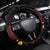 Tamtam Drum Vanuatu Steering Wheel Cover Boar Tusk Aboriginal Flag Style