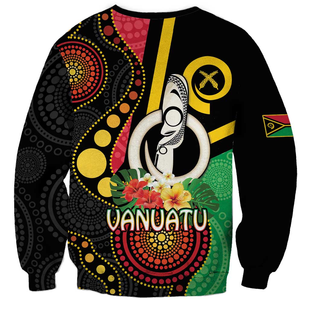 Tamtam Drum Vanuatu Sweatshirt Boar Tusk Aboriginal Flag Style