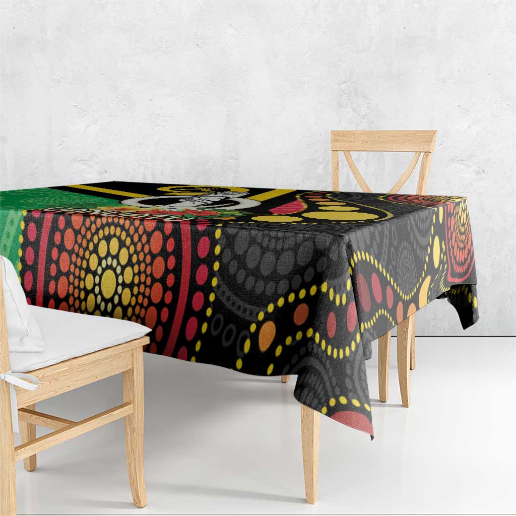 Tamtam Drum Vanuatu Tablecloth Boar Tusk Aboriginal Flag Style