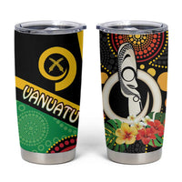 Tamtam Drum Vanuatu Tumbler Cup Boar Tusk Aboriginal Flag Style