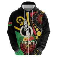 Tamtam Drum Vanuatu Zip Hoodie Boar Tusk Aboriginal Flag Style