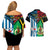 Vanuatu And West Papua Couples Matching Off Shoulder Short Dress and Hawaiian Shirt Coat Of Arms Mix Flag Style LT14 - Polynesian Pride