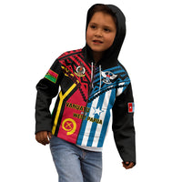 Vanuatu And West Papua Kid Hoodie Coat Of Arms Mix Flag Style LT14 - Polynesian Pride
