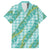 Hawaii Jade Vine Lei Family Matching Short Sleeve Bodycon Dress and Hawaiian Shirt Aloha Palaka Motif - Turquoise - Polynesian Pride