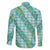 Hawaii Jade Vine Lei Family Matching Summer Maxi Dress and Hawaiian Shirt Aloha Palaka Motif - Turquoise - Polynesian Pride