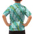 Hawaii Jade Vine Lei Kid Hawaiian Shirt Aloha Palaka Motif - Turquoise - Polynesian Pride