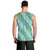 Hawaii Jade Vine Lei Men Tank Top Aloha Palaka Motif - Turquoise - Polynesian Pride