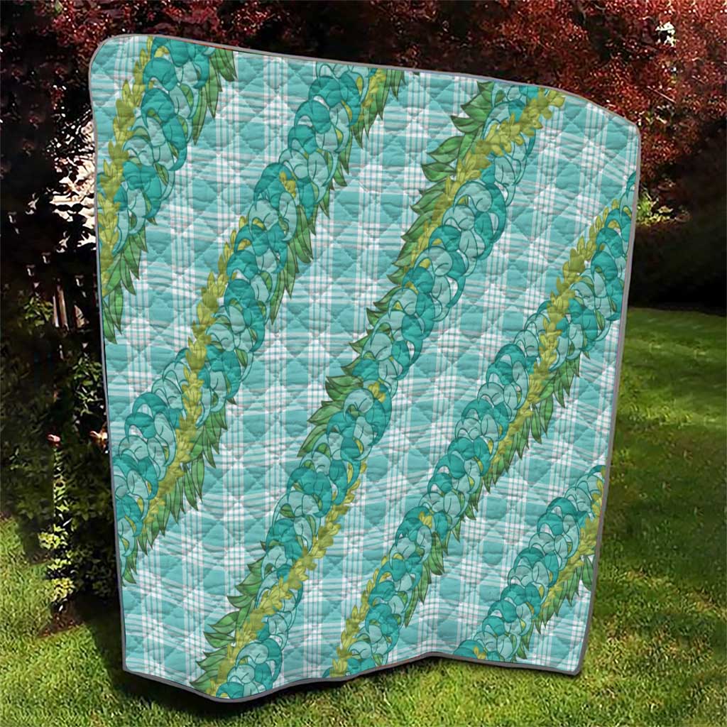 Hawaii Jade Vine Lei Quilt Aloha Palaka Motif - Turquoise - Polynesian Pride
