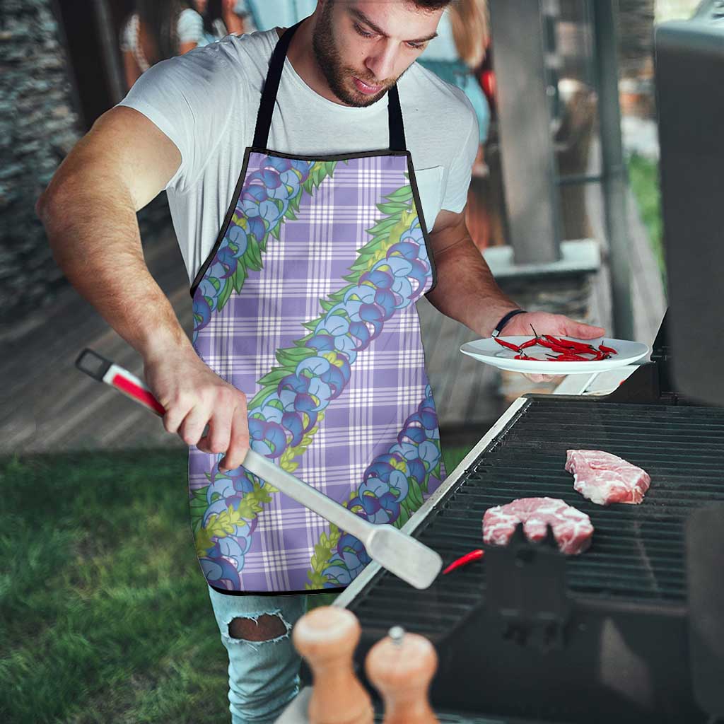 Hawaii Jade Vine Lei Apron Aloha Palaka Motif - Purple - Polynesian Pride