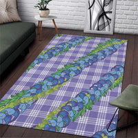 Hawaii Jade Vine Lei Area Rug Aloha Palaka Motif - Purple - Polynesian Pride