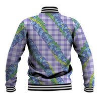 Hawaii Jade Vine Lei Baseball Jacket Aloha Palaka Motif - Purple - Polynesian Pride