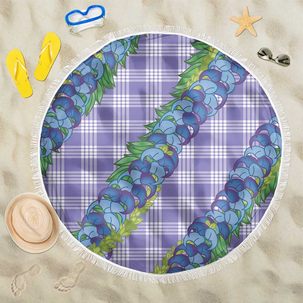 Hawaii Jade Vine Lei Beach Blanket Aloha Palaka Motif - Purple - Polynesian Pride
