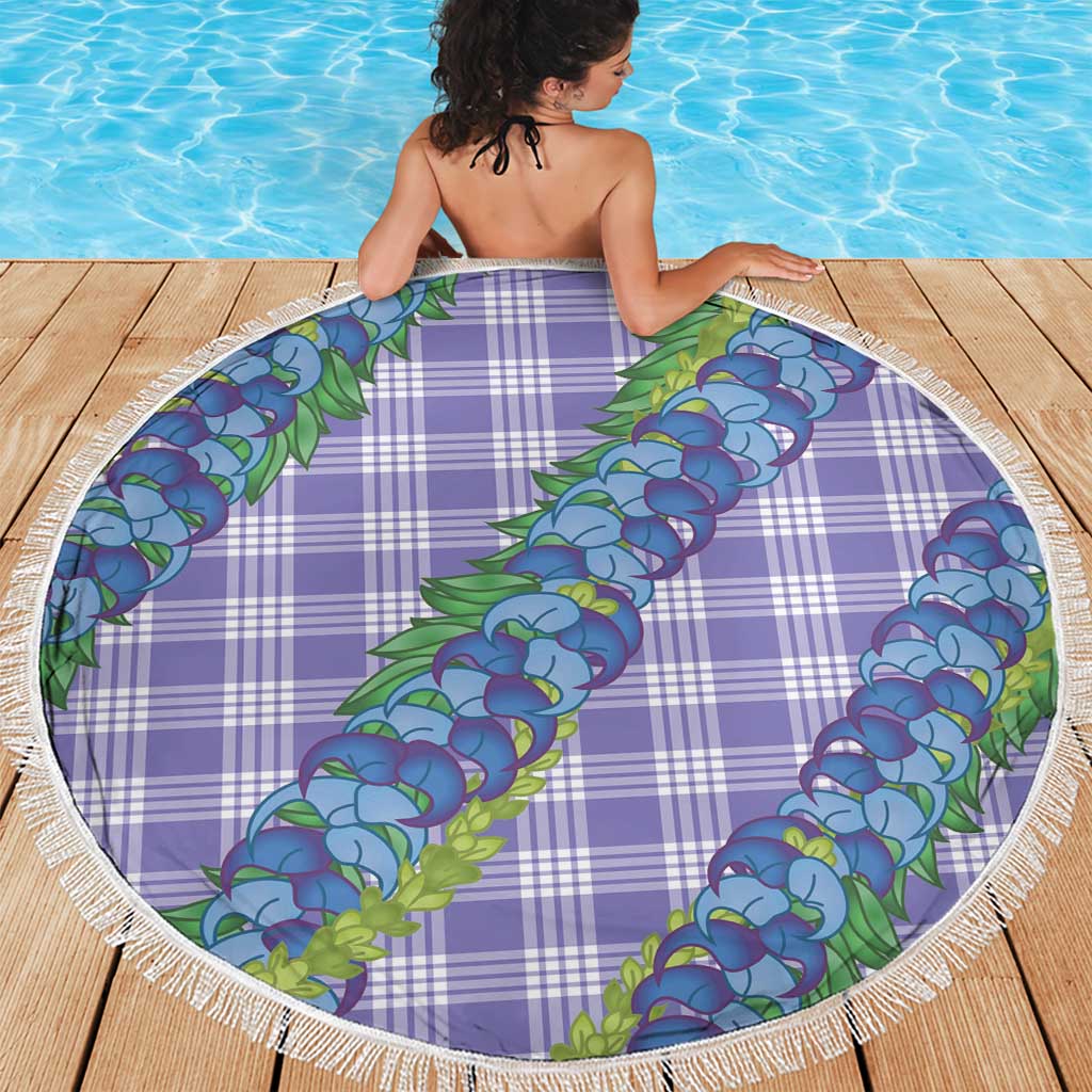Hawaii Jade Vine Lei Beach Blanket Aloha Palaka Motif - Purple - Polynesian Pride