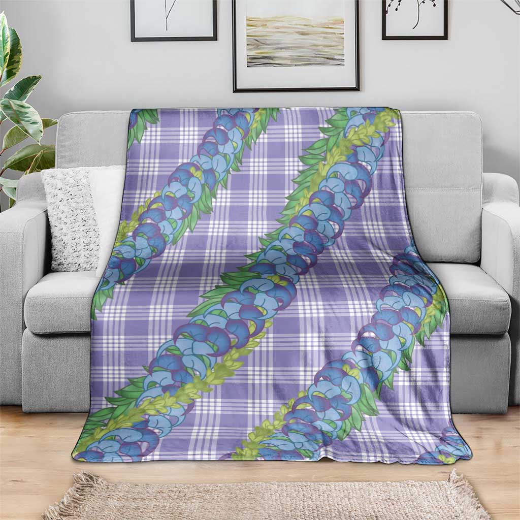 Hawaii Jade Vine Lei Blanket Aloha Palaka Motif - Purple - Polynesian Pride