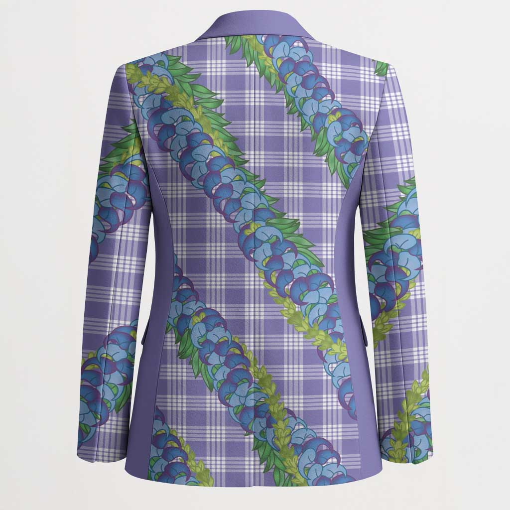 Hawaii Jade Vine Lei Blazer Aloha Palaka Motif - Purple - Polynesian Pride