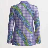 Hawaii Jade Vine Lei Blazer Aloha Palaka Motif - Purple - Polynesian Pride