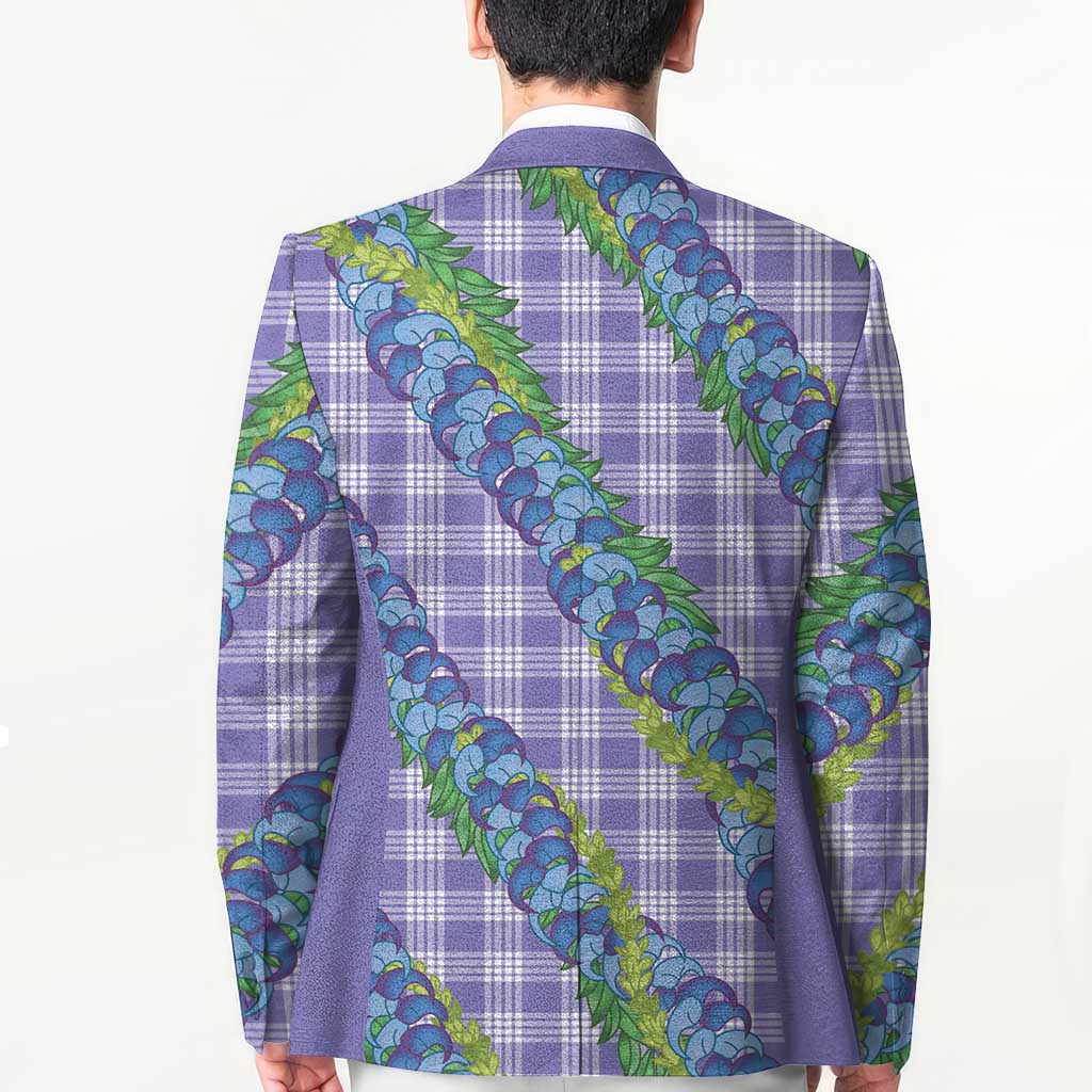 Hawaii Jade Vine Lei Blazer Aloha Palaka Motif - Purple - Polynesian Pride