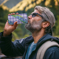 Hawaii Jade Vine Lei 4 in 1 Can Cooler Tumbler Aloha Palaka Motif - Purple - Polynesian Pride