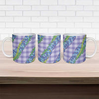 Hawaii Jade Vine Lei Ceramic Mug Aloha Palaka Motif - Purple - Polynesian Pride